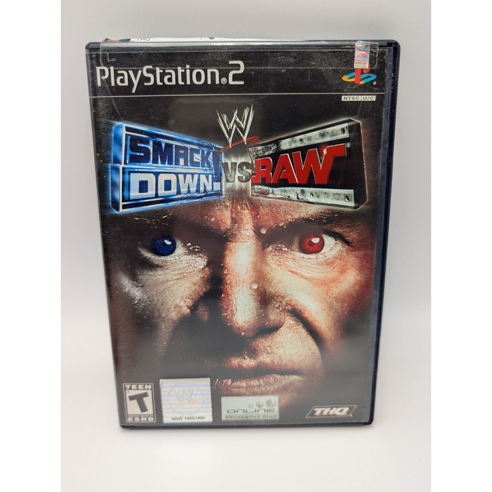 WWE SmackDown vs Raw Sony PlayStation 2 PS2 Black Label Near Mint Disc